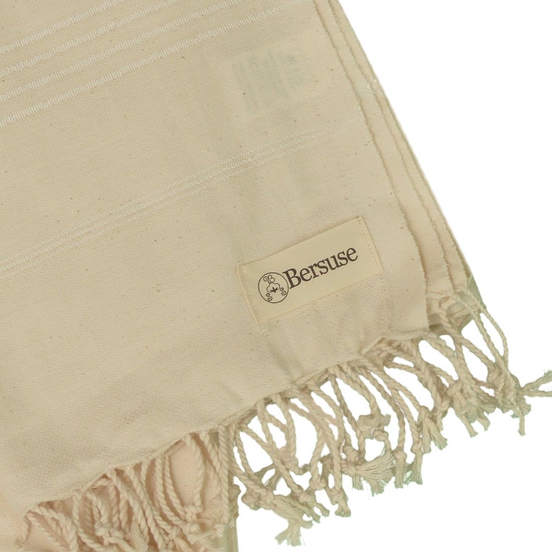 Bersuse Beach Towels Peshtemal Turkish Towels Anatolia Collection Premium Turkish Beach Towel, 100% Cotton, Large, Quick-Dry, Sand-Free, Lightweight - 37x70 Inches, Natural - Image 5